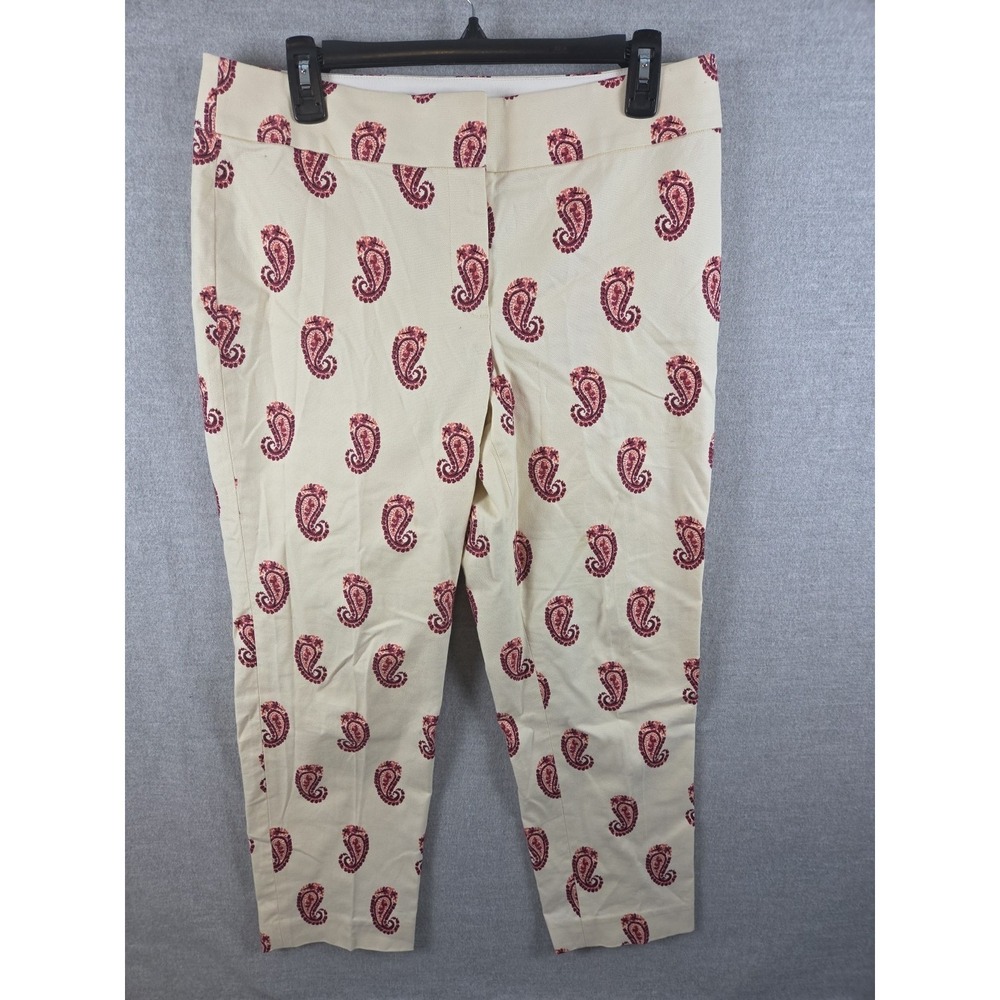 LOFT Ann Taylor 10P Julie Ankle Crop Pants Paisley Print Preppy‎ Career Coastal